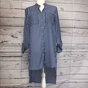 Royal blue and white striped tunic